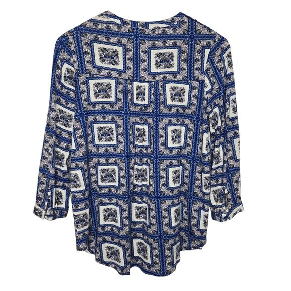 Porridge Anthropologie Belmar Boho Patch Print Quilted Yoke Button Blouse XS - Picture 2 of 10